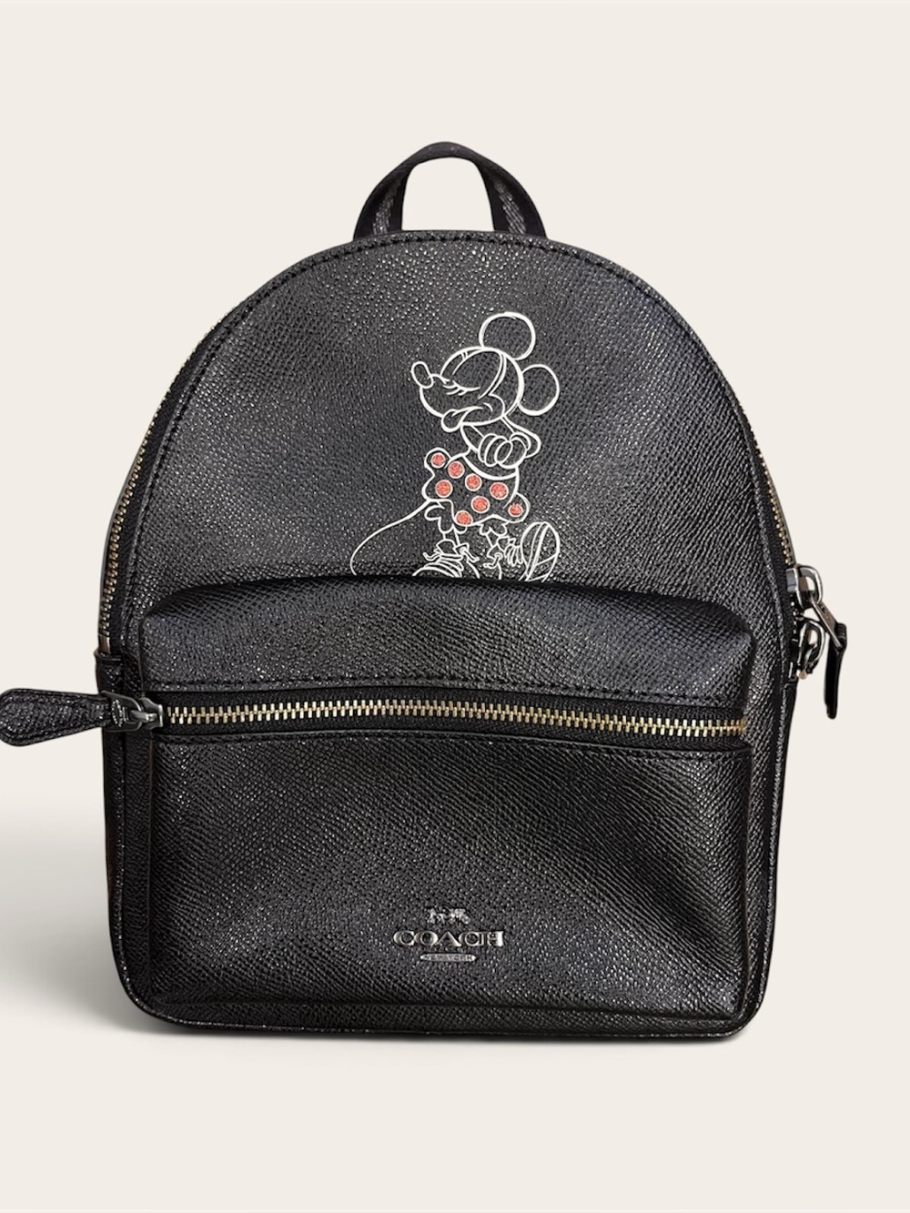 Coach x Disney Minnie Mouse Mini Chale black leather backpack